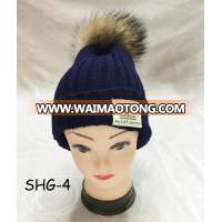 Fashion top selling yiwu solid ladies mens label faux fur crochet acrylic caps unisex chunky wholesale factory knitted hats