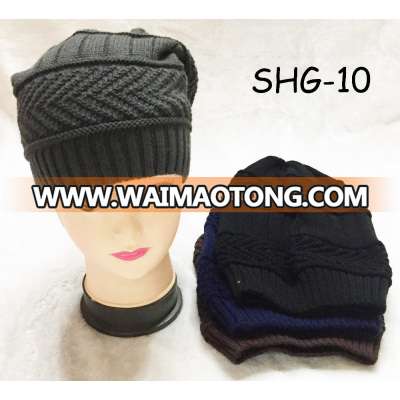 Fashion top sold fabulous single layer winter yiwu solid adults size crochet acrylic caps wholesale factory knitted women hat